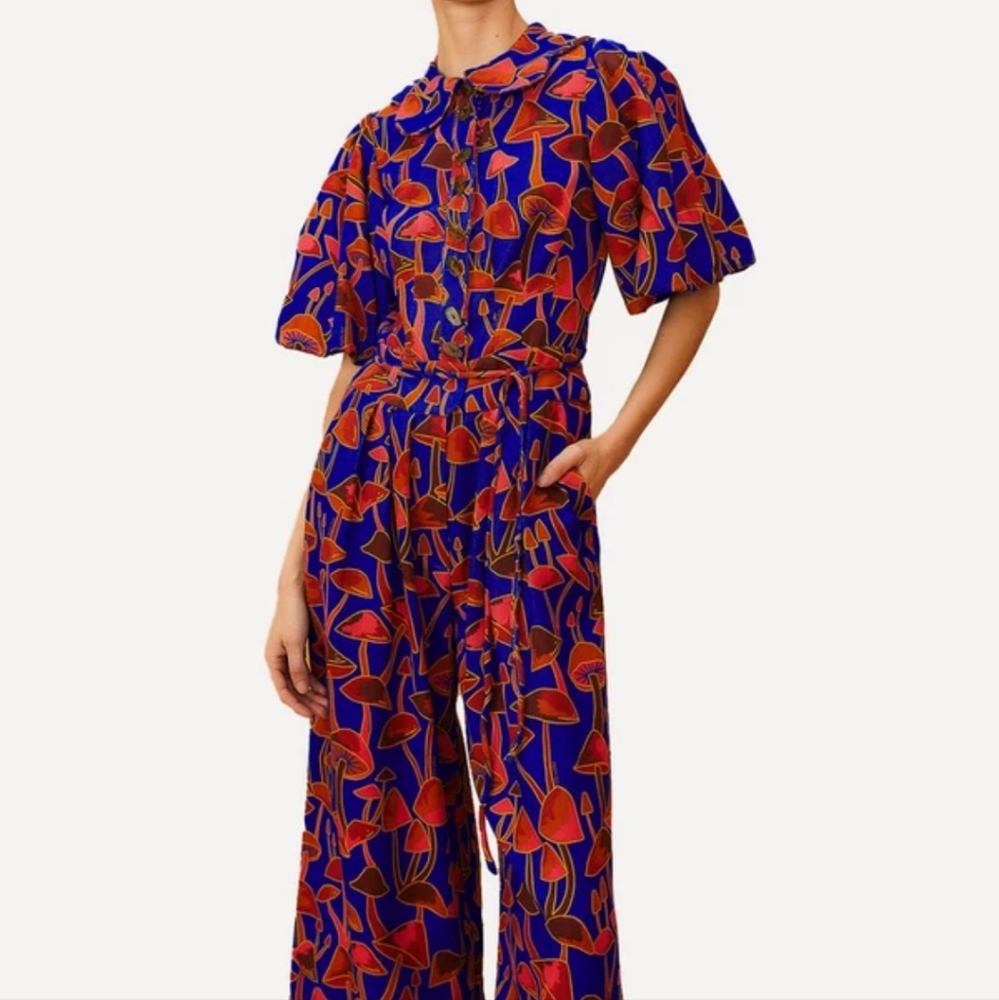 Farm Rio Mushroom Sketch Jumpsuit